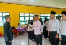 Lantik 36 PTPS, Ketua Panwascam Mesuji Berpesan Jaga Integritas, Profesionalitas dan Netralitas