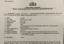 Wasek IWO Lampung Korban Pencurian Motor ,Kerugian Rp13 Jutaan