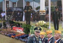 Dandim 0412/LU Letkol Inf Roni Faturohman selaku Irup hari Veteran Nasional 2025 di Lampura