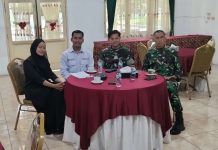 Kepala Staf Kodim menerima Audiensi BNPT Lampung di Ruang Lobby Kodim 0412/LU.