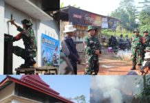 Bakti Teritorial Prima, Koramil 412-04/KTB Kebut Sasaran Pengecatan Rumah Ibadah