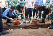 Dandim 0412/LU Letkol Inf Roni Faturohman hadiri Peletakan Batu Pertama 80.000 Gerai Pergudangan Koperasi Merah Putih.