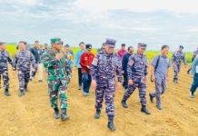 Dandim 0412/LU Letkol Inf Roni Faturohman sambut Kunker KASAL Laksamana TNI Muhammad Ali di Prokimal.