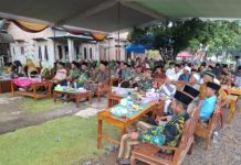 Babinsa Tiyuh Indraloka 2 Hadiri Pengajian Akbar Memperingati Isra Mi’raj Nabi Muhammad SAW