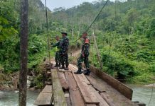 Danramil 412-10/TJR Kapten Arm Santoso Tinjau Rencana Pembangunan Jembatan Gantung Tulung Balak
