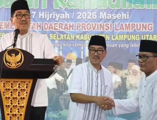 Bupati Lampung Utara Sambut Tim Safari Ramadhan Provinsi Lampung di Desa Kalibening Raya