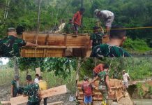 Sinergi antara Satgas dan masyarakat, kunci utama dalam percepatan pembangunan Jembatan Perintis Garuda Desa Pekurun