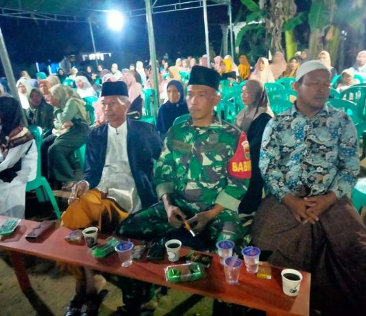 Penuh Khidmat, Sertu Ahmad Romelan Hadiri Doa Bersama Keberangkatan Haji Warga Mulyajaya