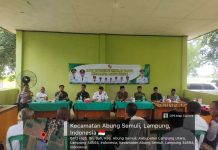 Danramil Abung Semuli Lettu Cke Rudi Hartono Hadiri Rakor Triwulan 2026 di Desa Gunung Sari