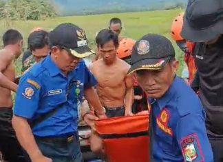 Tim SAR Gabungan Evakuasi Jenazah Pemancing yang Tenggelam di Bendungan Way Rarem