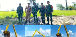 Satgas Pembersihan Gulma, Kodim 0412/LU dan Brigif TP 45/SB Bersihkan Bendungan Way Rarem dari Eceng Gondok