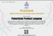 Pemprov Lampung Raih Penghargaan Adhi Manawa Nugraha Madya dari BKN