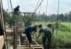 Jembatan Perintis Garuda; Koramil 412-07/ABB dan Warga Fokus Pasang Komponen Jarum Lantai.