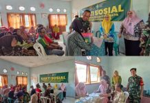 Sinergi Kodim 0412/LU dan Puskesmas Abung Semuli. Gelar Bakti Sosial Pengobatan Gratis Serta Pemberian Sembako
