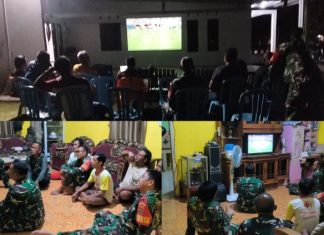 Terbuka Untuk Umum : Nobar Piala Dunia 2026 Digelar Serentak di Seluruh Jajaran Koramil Kodim 0412/LU