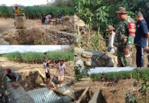 Sinergi TNI–Masyarakat, Koramil 412-01/Tuba Tengah Lanjutkan Pembangunan Jembatan ARMCO di Tiyuh Mekar Asri