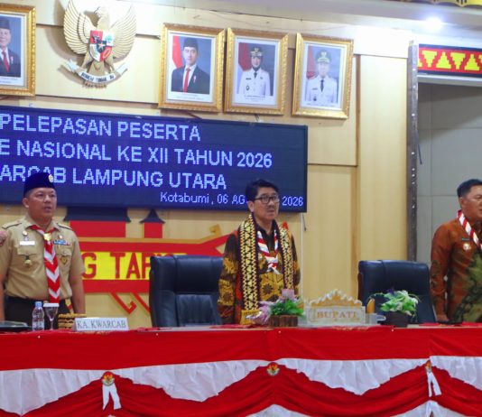 Bupati Lampung Utara Lepas Kontingen Jamnas XII 2026, Tegaskan Pramuka Sebagai Agen Perubahan Karakter Bangsa