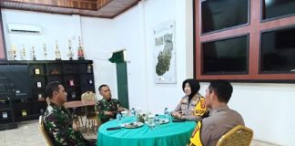 Perkuat Sinergitas, Kapolres Lampung Utara Tatap Muka dengan Dandim 0412/LU