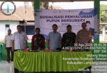 Babinsa Hadiri Sosialisasi Penyaluran Pupuk Bersubsidi di Kecamatan Kotabumi Selatan