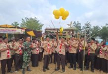 Babinsa Gunung Agung Hadiri Hari Pramuka ke-65, Perkuat Pembinaan Generasi Muda