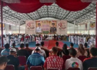 Dandim 0412/LU Letkol Inf Roni Faturohman Support Kejuaraan Karate di Tubaba