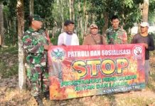 Babinsa Tulang Bawang Udik Gencarkan Patroli, Stop Karhutla! Masyarakat Diingatkan Jangan Bakar Lahan