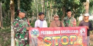 Babinsa Tulang Bawang Udik Gencarkan Patroli, Stop Karhutla! Masyarakat Diingatkan Jangan Bakar Lahan