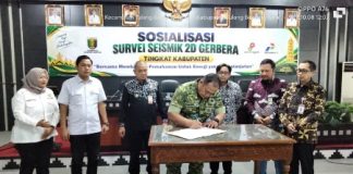 Dukung Ketahanan Energi Nasional, Pabung Tubaba Kodim 0412/LU Hadiri Sosialisasi Survei Seismik 2D Gerbera