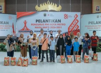 Ketua PMI Lampung Purnama Wulan Sari Mirza Lantik Pengurus PMI Kota Metro Masa Bakti 2026-2031