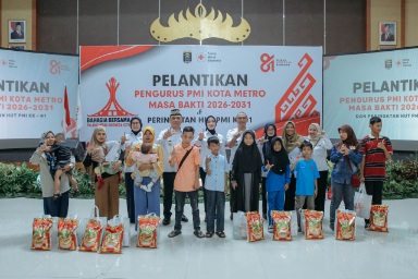 Ketua PMI Lampung Purnama Wulan Sari Mirza Lantik Pengurus PMI Kota Metro Masa Bakti 2026-2031