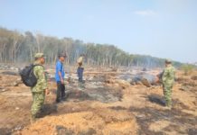 Kebakaran Lahan di Abung Selatan Padam, Babinsa Pastikan Tak Ada Titik Api Susulan