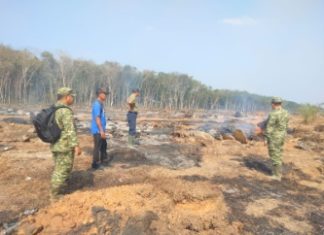 Kebakaran Lahan di Abung Selatan Padam, Babinsa Pastikan Tak Ada Titik Api Susulan